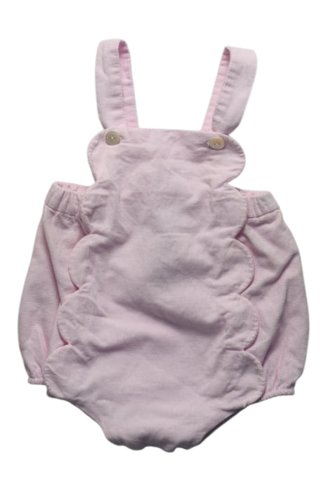A Pink Overall Shorts from Jacadi in size 3-6M for girl. (Front View)