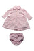 A Pink Dress Sets from Ralph Lauren in size 0-3M for girl. (Front View)