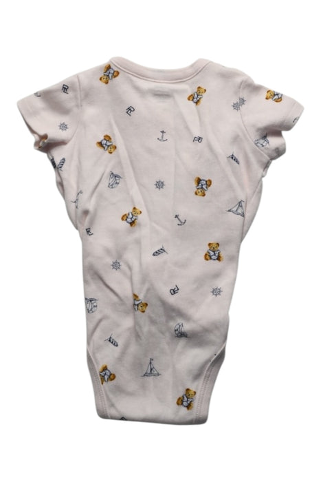 A Pink Short Sleeve Bodysuits from Ralph Lauren in size 0-3M for girl. (Back View)