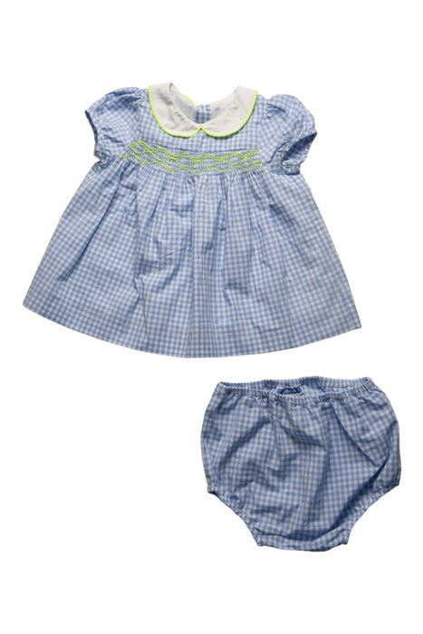 A Blue Short Sleeve Dresses from Jacadi in size 3-6M for girl. (Front View)