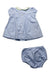 A Blue Short Sleeve Dresses from Jacadi in size 3-6M for girl. (Back View)