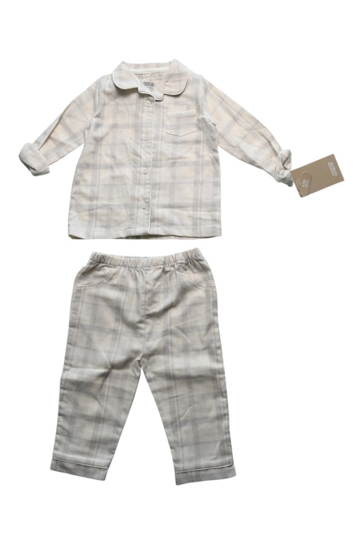 A White Pyjama Sets from Mamas & Papas in size 6-12M for boy. (Front View)