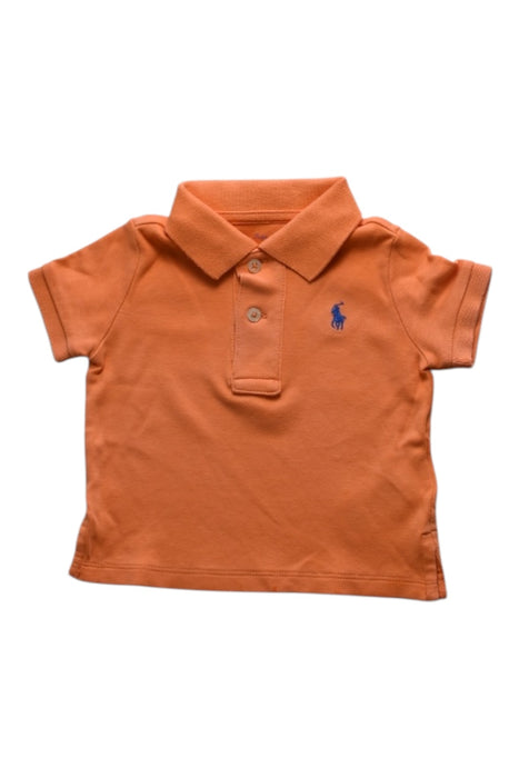 A Orange Short Sleeve Polos from Ralph Lauren in size 6-12M for boy. (Front View)