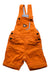 A Orange Overall Shorts from Boss in size 6-12M for boy. (Front View)