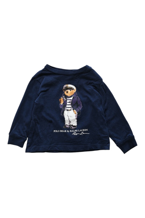 A Navy Long Sleeve T Shirts from Ralph Lauren in size 6-12M for boy. (Front View)