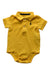 A Yellow Short Sleeve Bodysuits from Ralph Lauren in size 0-3M for boy. (Front View)