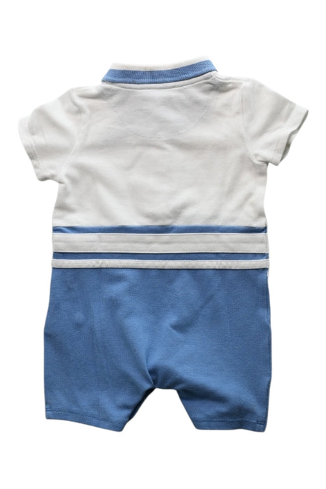 A White Short Sleeve Rompers from Boss in size 0-3M for boy. (Back View)