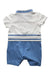 A White Short Sleeve Rompers from Boss in size 0-3M for boy. (Back View)