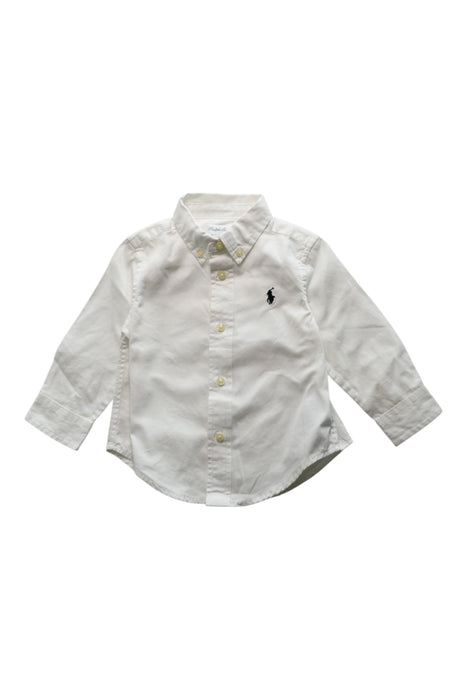 A White Long Sleeve Shirts from Ralph Lauren in size 6-12M for boy. (Front View)