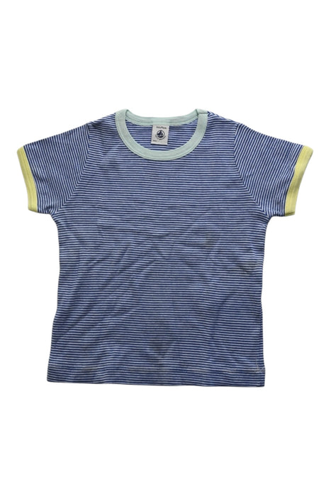 A Blue Short Sleeve T Shirts from Petit Bateau in size 3T for boy. (Front View)
