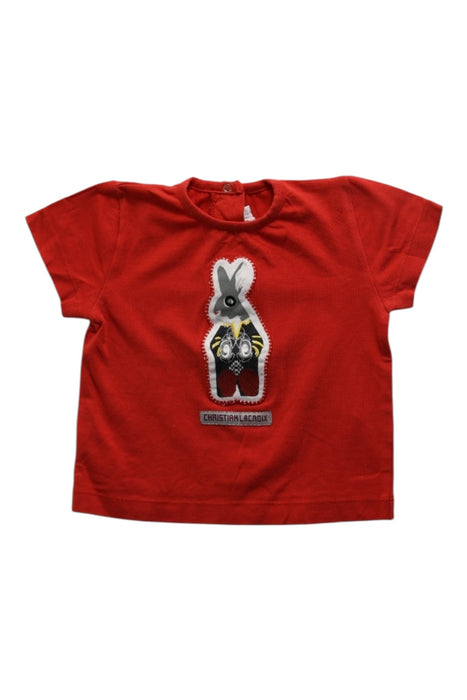 A Red Short Sleeve T Shirts from Christian Lacroix in size 6-12M for boy. (Front View)