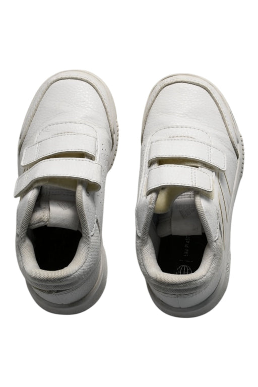 A White Sneakers from Adidas in size 5T for boy. (Front View)