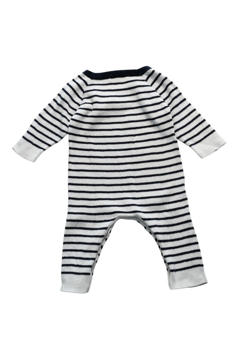 A White Long Sleeve Rompers from Jacadi in size 0-3M for neutral. (Back View)