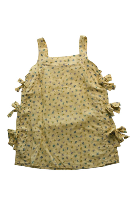 A Yellow Sleeveless Dresses from Konges Sløjd in size 4T for girl. (Front View)