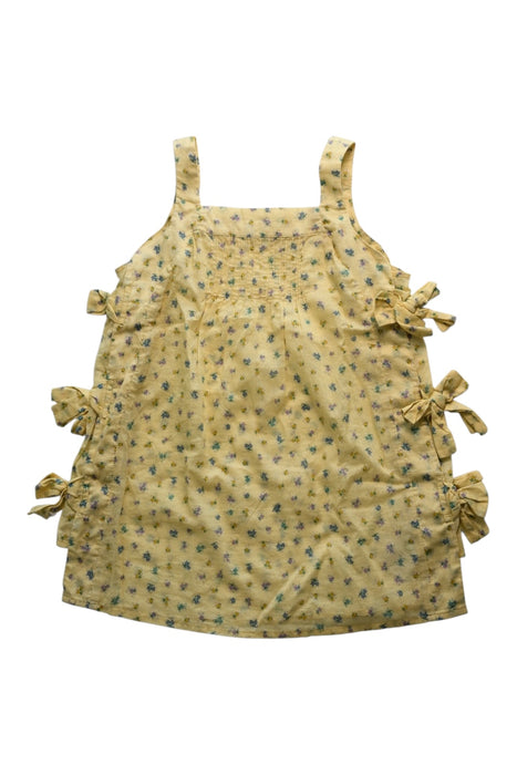 A Yellow Sleeveless Dresses from Konges Sløjd in size 4T for girl. (Back View)