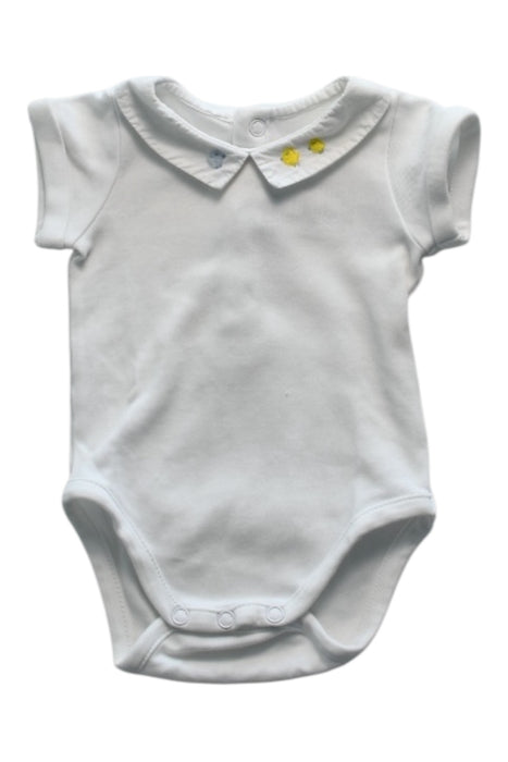A White Short Sleeve Bodysuits from Jacadi in size 0-3M for neutral. (Front View)