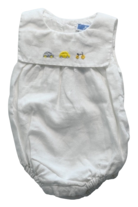A White Sleeveless Rompers from Jacadi in size 0-3M for girl. (Front View)