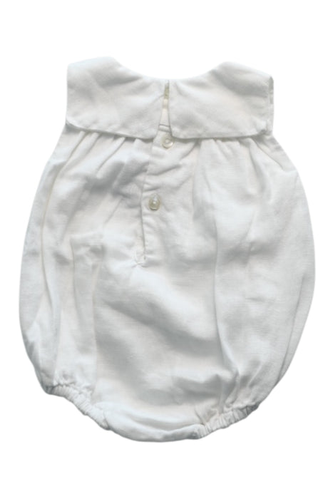 A White Sleeveless Rompers from Jacadi in size 0-3M for girl. (Back View)