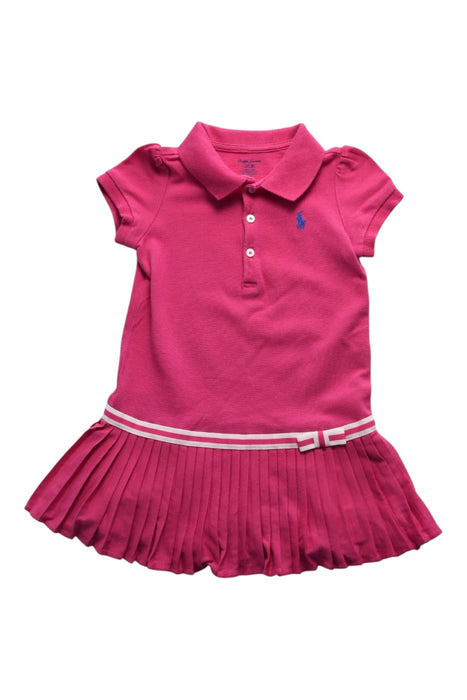 A Pink Short Sleeve Dresses from Ralph Lauren in size 12-18M for girl. (Front View)