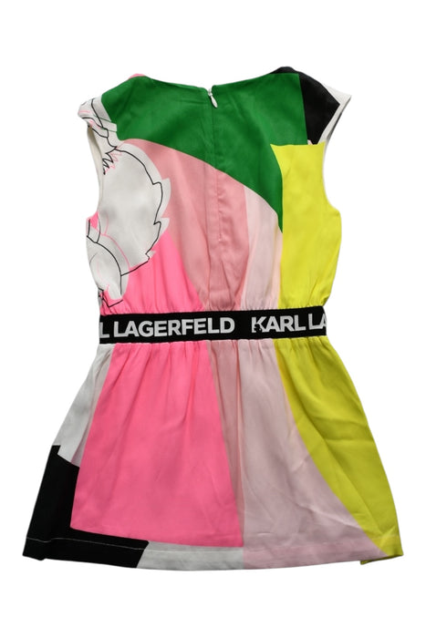 A Multicolour Sleeveless Dresses from Karl Lagerfeld in size 5T for girl. (Back View)