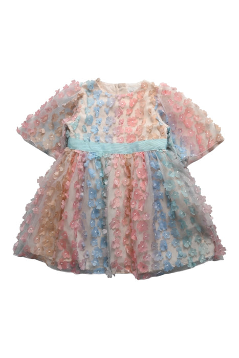 A Multicolour Long Sleeve Dresses from Charabia in size 4T for girl. (Front View)