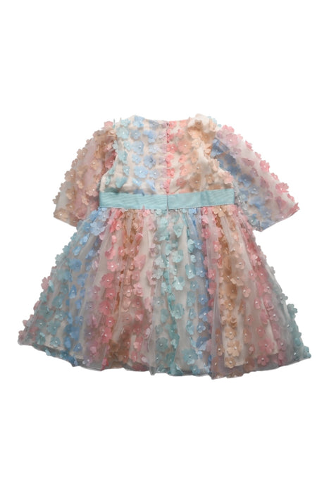 A Multicolour Long Sleeve Dresses from Charabia in size 4T for girl. (Back View)