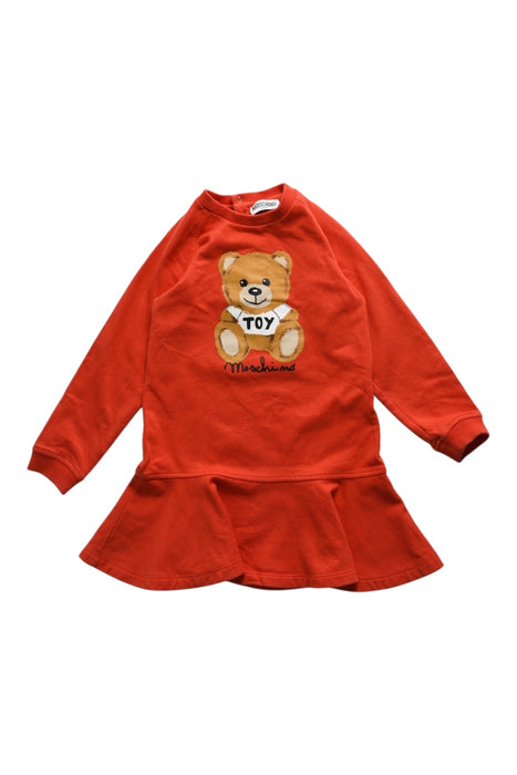 A Red Sweater Dresses from Moschino in size 4T for girl. (Front View)