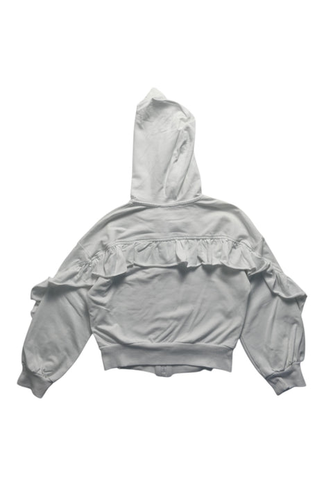 A White Hooded Sweatshirts from Monnalisa in size 5T for girl. (Back View)