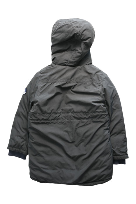 A Navy Puffer/Quilted Jackets from Petit Bateau in size 5T for boy. (Back View)