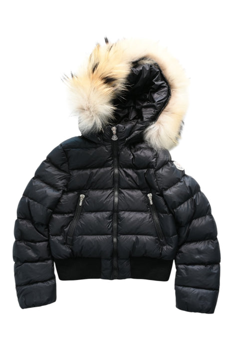 A Black Puffer/Quilted Jackets from Moncler in size 8Y for girl. (Front View)