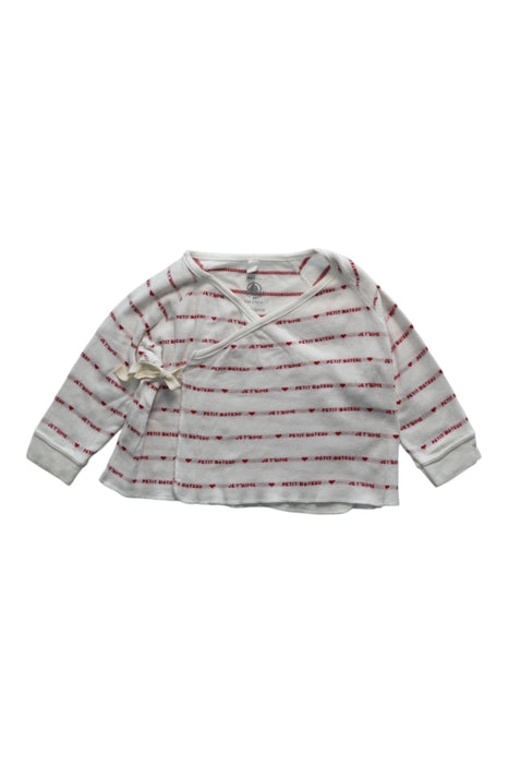 A White Long Sleeve Tops from Petit Bateau in size 3-6M for girl. (Front View)