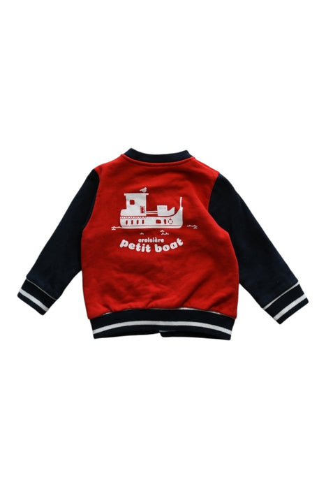A Red Lightweight Jackets from Petit Bateau in size 6-12M for boy. (Back View)