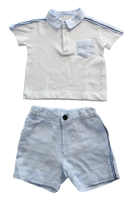 A White Shorts Sets from bimbalò in size 3-6M for boy. (Front View)