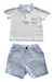A White Shorts Sets from bimbalò in size 3-6M for boy. (Front View)