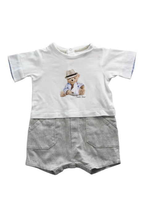 A White Rompers from Lapin House in size 6-12M for boy. (Front View)
