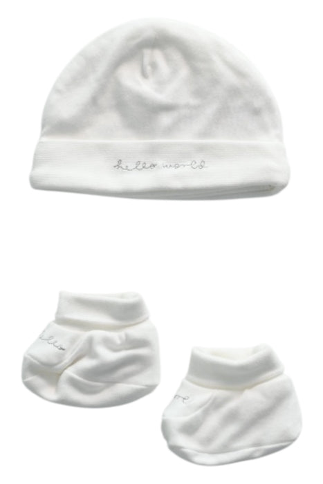 A White Beanies from Mamas & Papas in size 0-3M for neutral. (Front View)