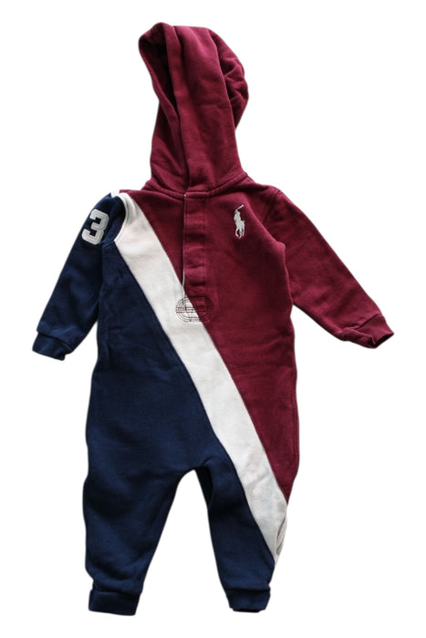 A Burgundy Long Sleeve Jumpsuits from Ralph Lauren in size 6-12M for boy. (Front View)