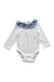 A White Long Sleeve Bodysuits from Jacadi in size 6-12M for girl. (Front View)