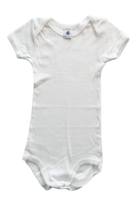 A White Short Sleeve Bodysuits from Petit Bateau in size 18-24M for girl. (Front View)