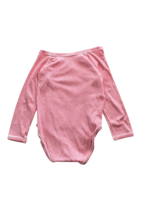 A Pink Long Sleeve Bodysuits from Petit Bateau in size 6-12M for girl. (Back View)