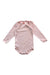 A Pink Long Sleeve Bodysuits from Petit Bateau in size 6-12M for girl. (Front View)
