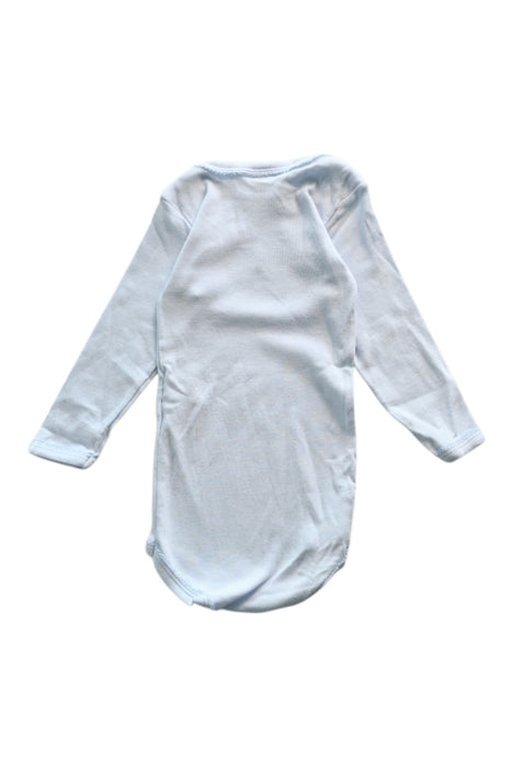 A Blue Long Sleeve Bodysuits from Petit Bateau in size 6-12M for girl. (Back View)