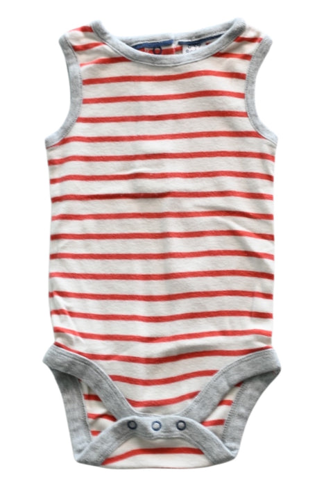 A Red Sleeveless Bodysuits from Boden in size 3-6M for boy. (Front View)