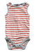 A Red Sleeveless Bodysuits from Boden in size 3-6M for boy. (Front View)