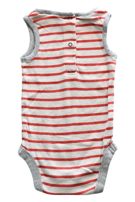 A Red Sleeveless Bodysuits from Boden in size 3-6M for boy. (Back View)