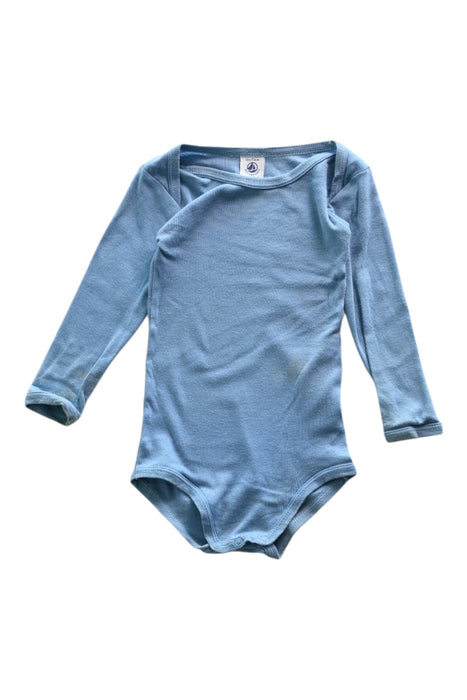 A Blue Long Sleeve Bodysuits from Petit Bateau in size 6-12M for boy. (Front View)