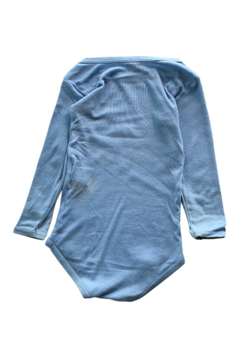 A Blue Long Sleeve Bodysuits from Petit Bateau in size 6-12M for boy. (Back View)