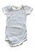 A Blue Short Sleeve Bodysuits from Petit Bateau in size 3-6M for girl. (Front View)