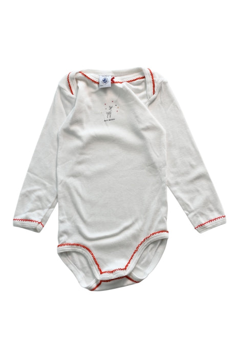 A White Long Sleeve Bodysuits from Petit Bateau in size 18-24M for girl. (Front View)