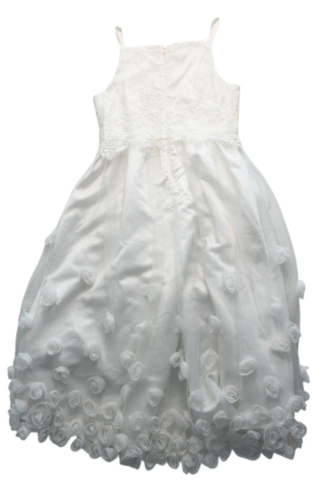 A White Sleeveless Dresses from Monsoon in size 13Y for girl. (Back View)